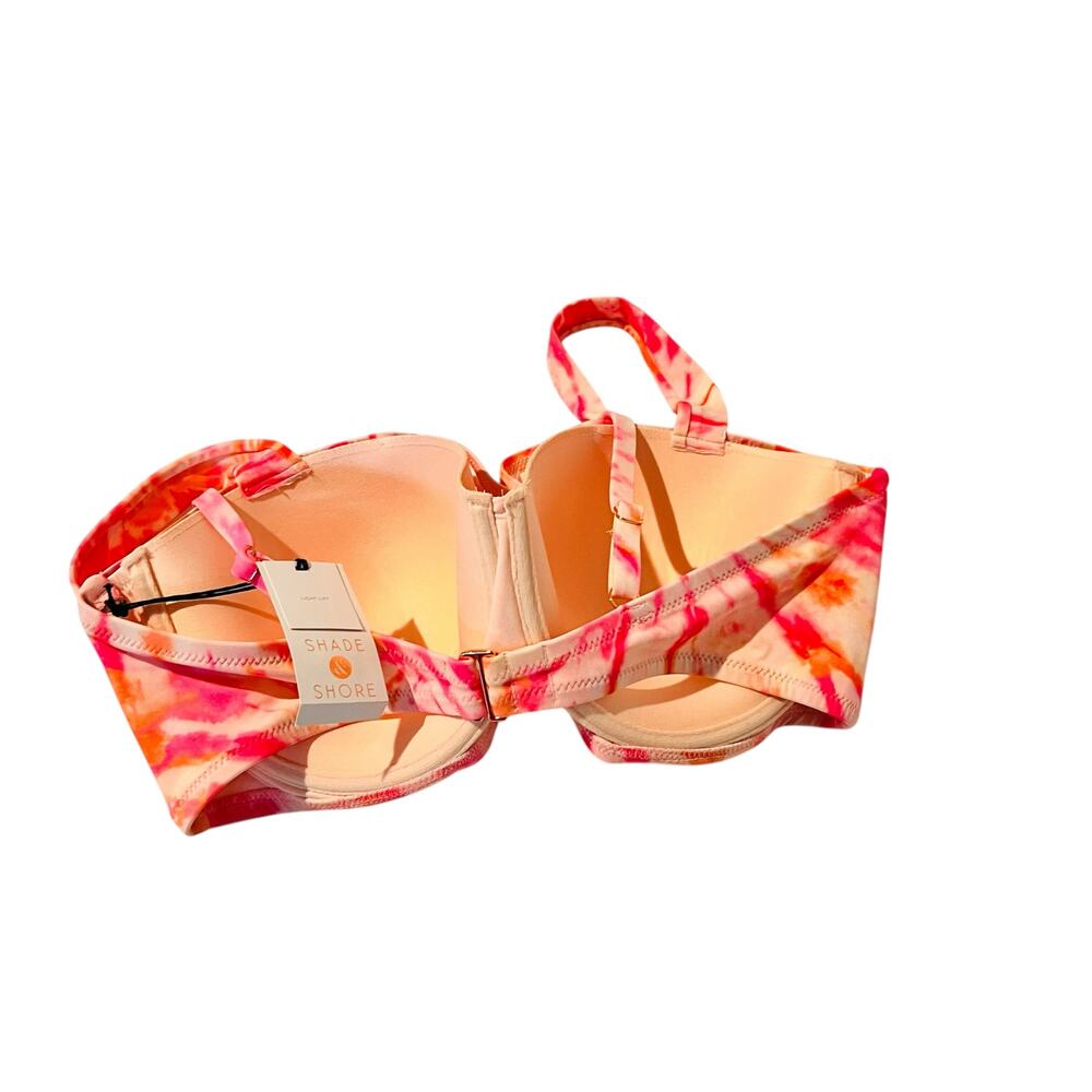Shade & Shore Tie Dye Light Lift Square Neck Bikini Top Size 36D NWT Multicolor - Picture 3 of 7